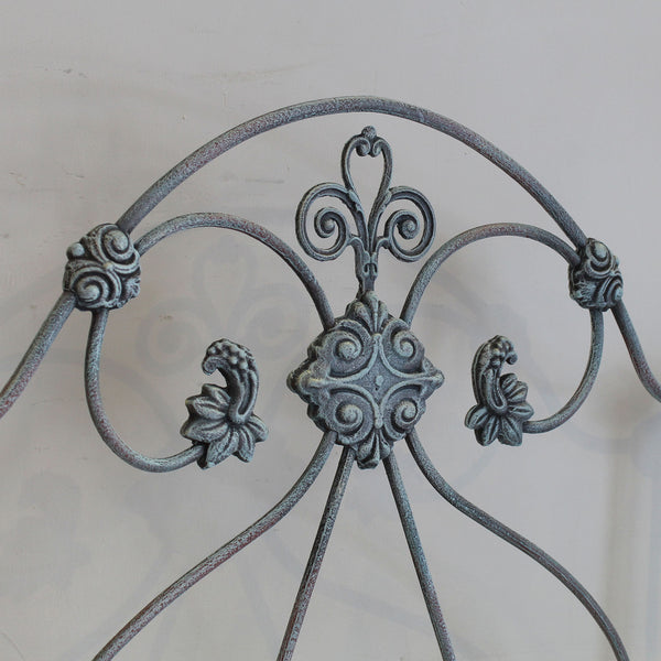 Single Antique Bed in Blue Verdigris