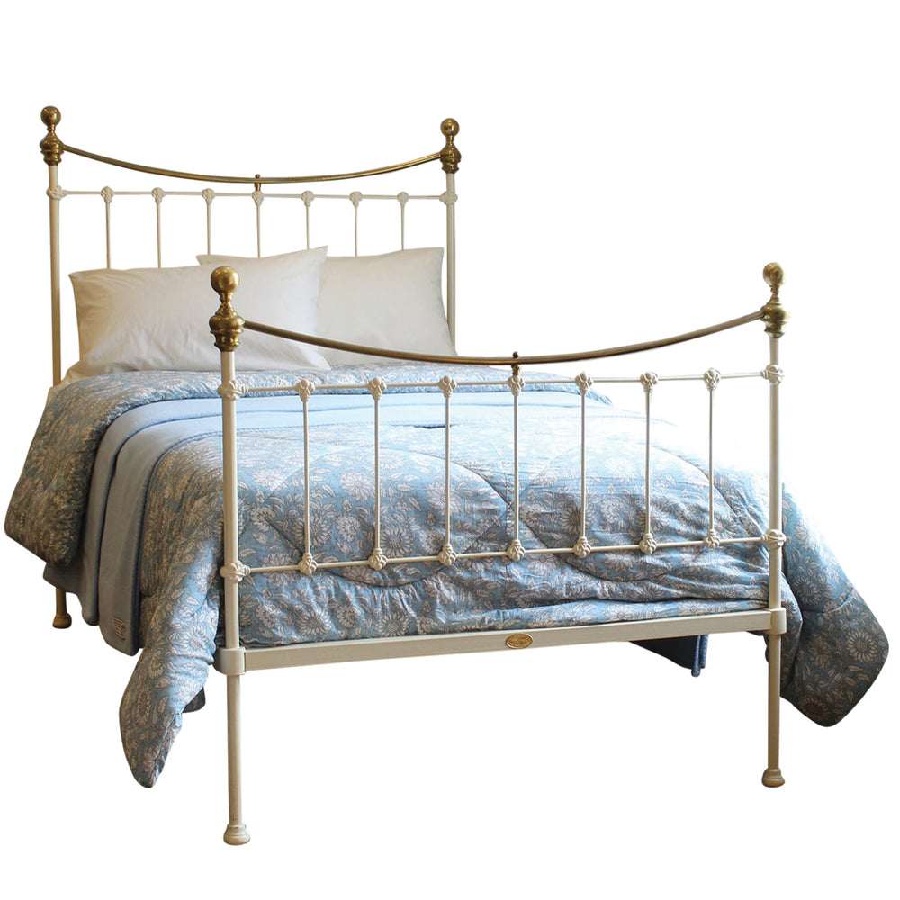 Small Double Antique Bed in Cream, MD155