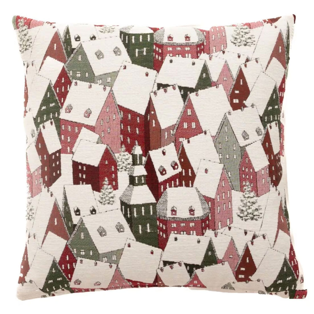 Snowy Rooftops Cushion