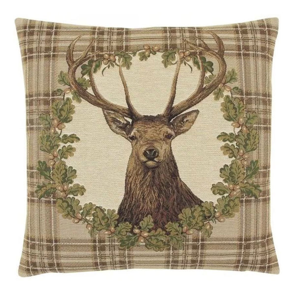 Stag Beige Tartan Cushion
