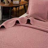 Stonewash Cotton Dark Pink Bedspread