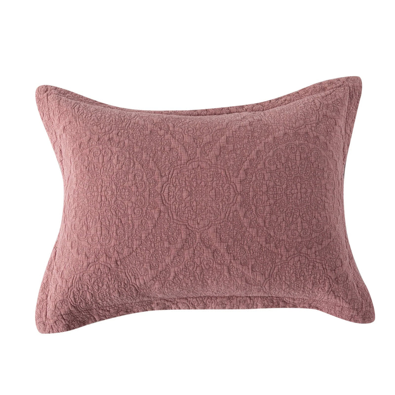 Stonewash Cotton Dark Pink Pillowshams and Cushions