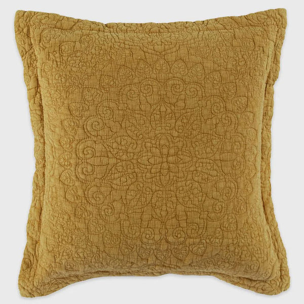 Stonewash Cotton Mustard Pillowshams and Cushions