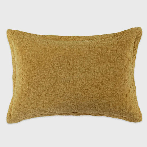Stonewash Cotton Mustard Pillowshams and Cushions