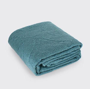 Stonewash Teal Blue Bedspread & Cushions