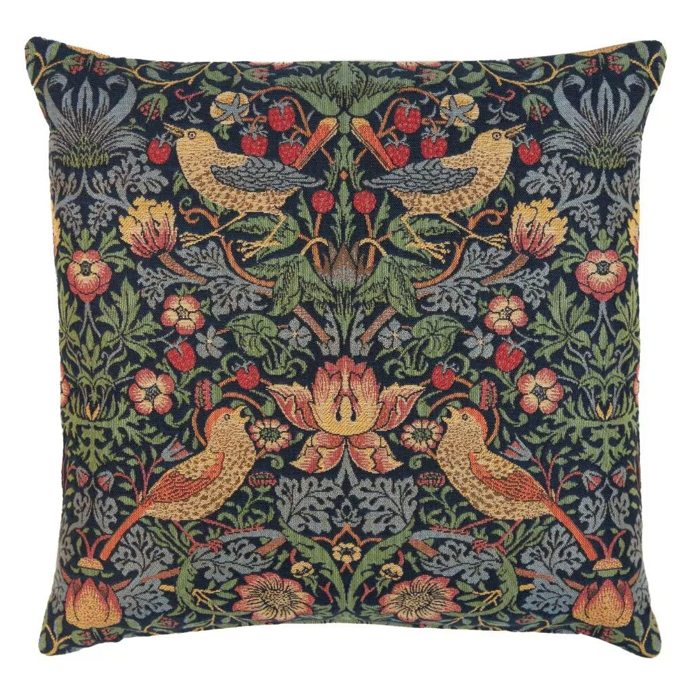 Strawberry Thief New Blue Cushion