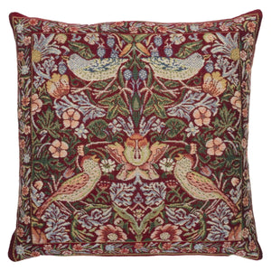 Strawberry Thief Regular Red Cushion