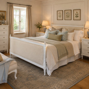 Super King Antique Upholstered Bed WK179