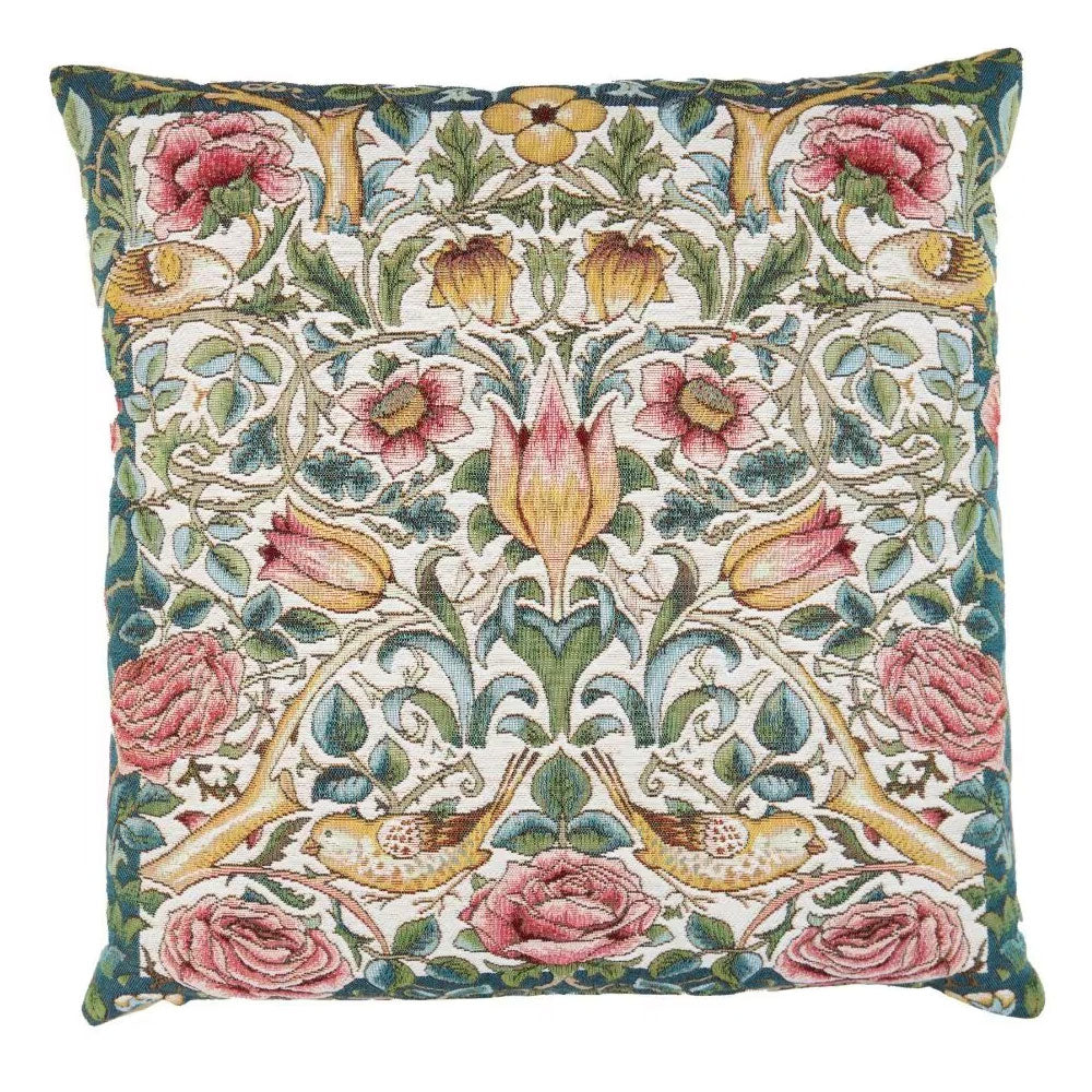 Tulip & Rose Cream Cushion