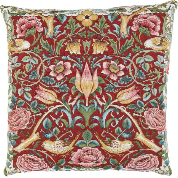 Tulip & Rose Red Cushion