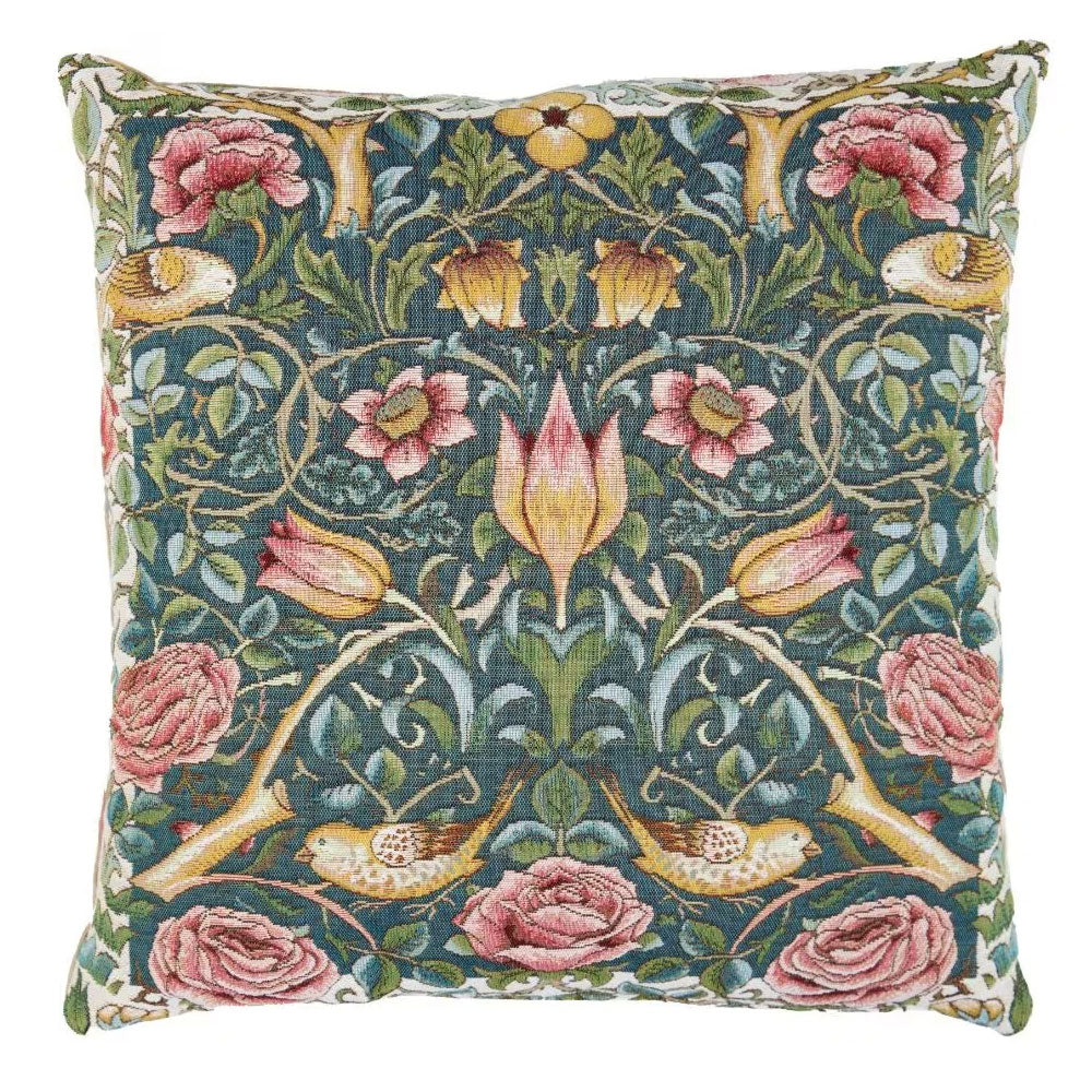 Tulip & Rose Blue Cushion