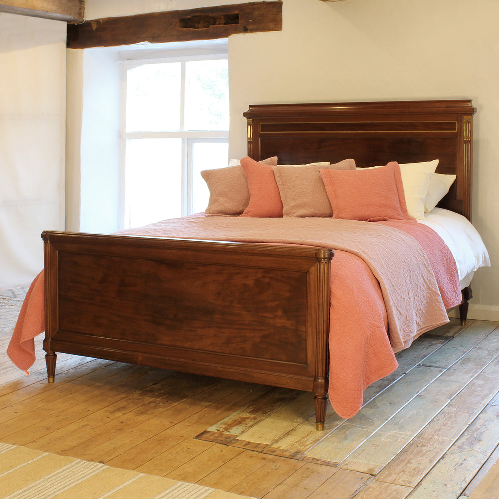Wide Mahogany Antique Bed