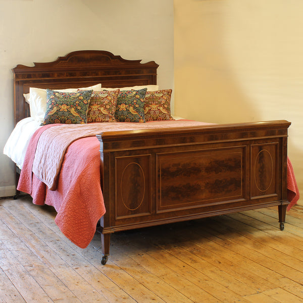 Wide Mahogany Antique Bed