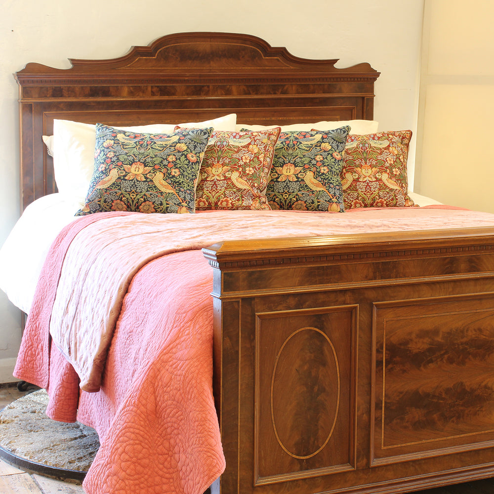 Wide Mahogany Antique Bed