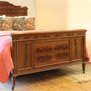 Wide Mahogany Antique Bed