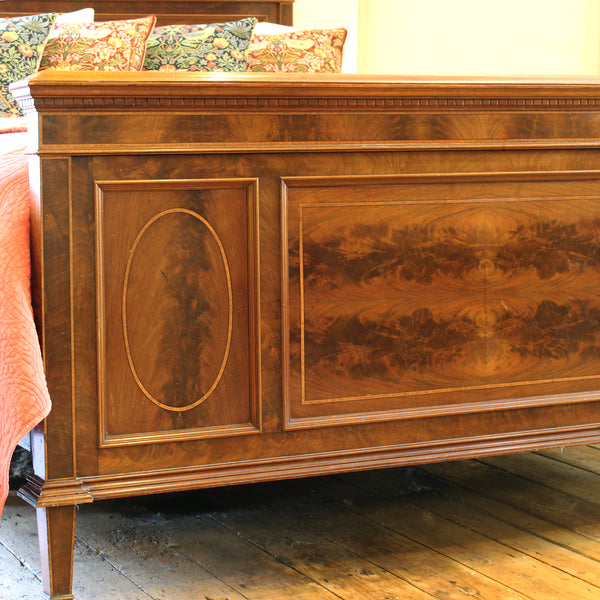 Wide Mahogany Antique Bed