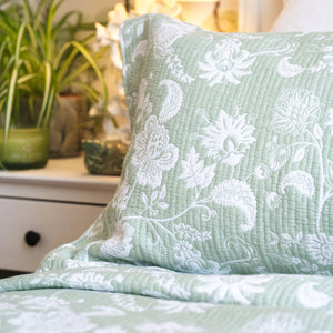 Willow Green Pillowshams and Cushions