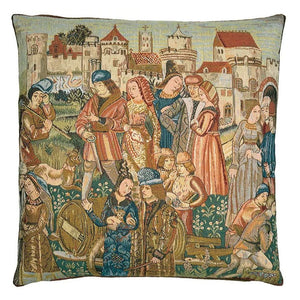 Medieval Wine Market Cushion