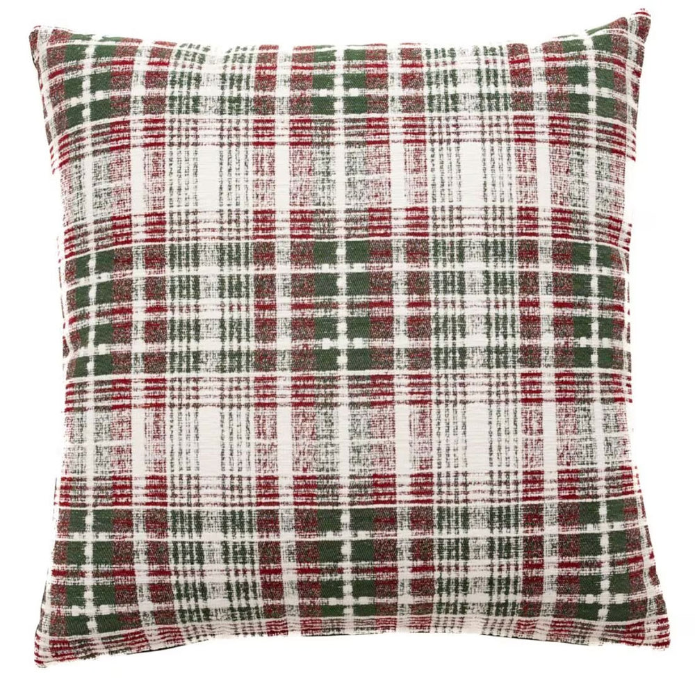 Winter Plaid Red Cushion