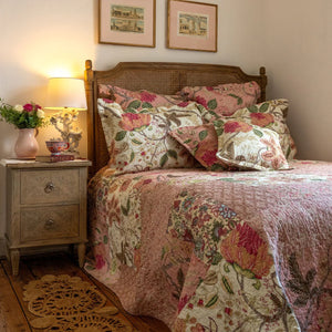 Constance Soft Pink Patchwork Pillows, Cushions and Pillowshams