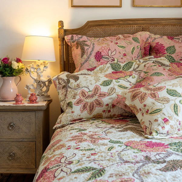 Constance Soft Pink Patchwork Pillows, Cushions and Pillowshams