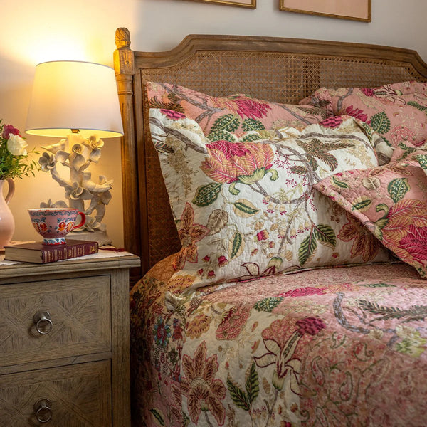 Constance Soft Pink Patchwork Pillows, Cushions and Pillowshams