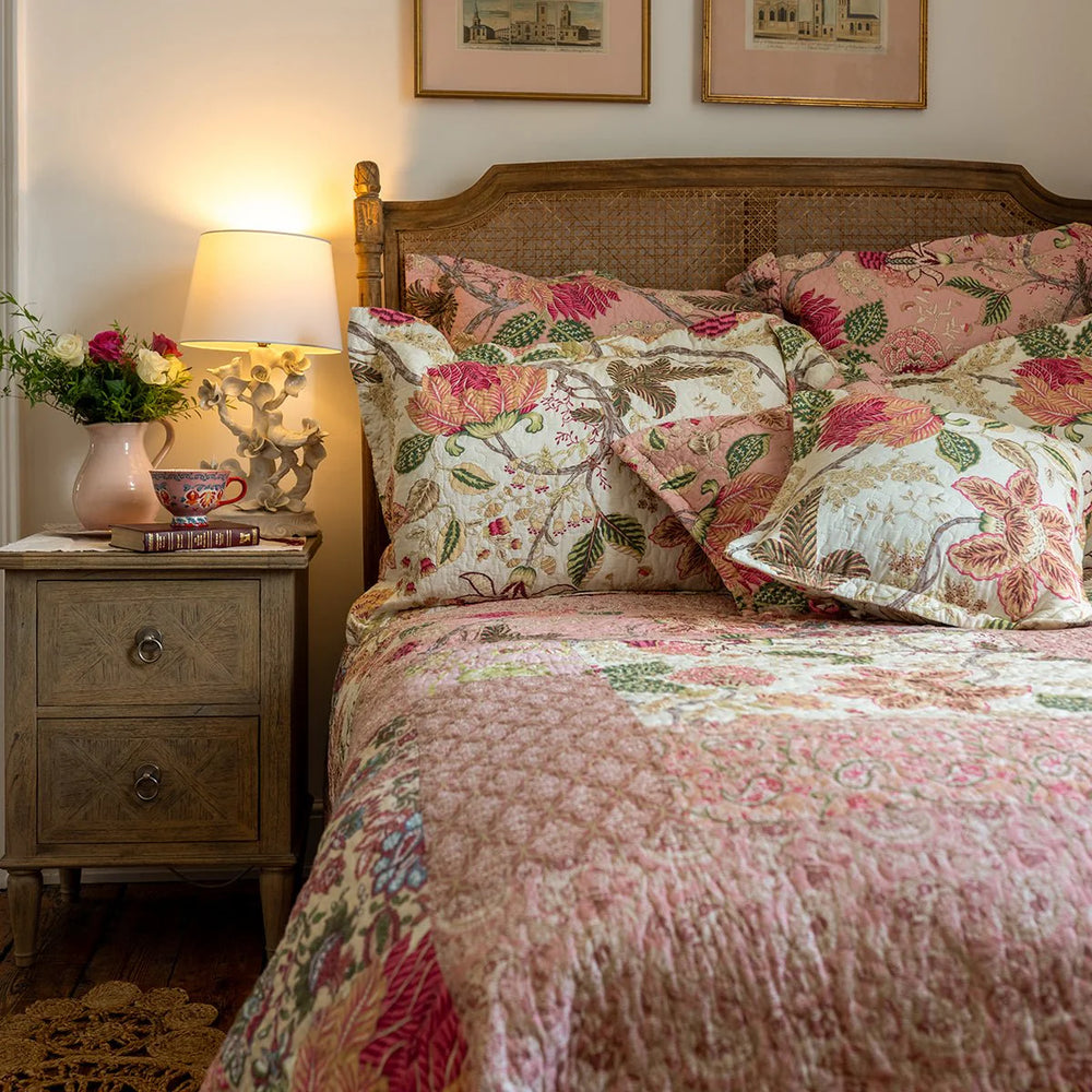 Constance Soft Pink Patchwork Bedspread