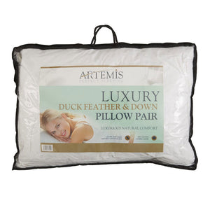 Pair of Duck Feather and Down Pillow