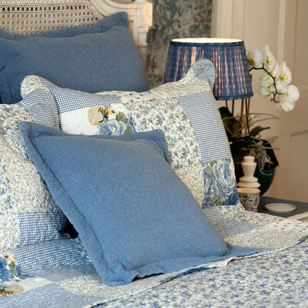 Melissa Blue Patchwork Bedspread