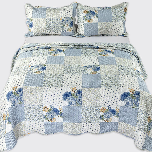 Melissa Blue Patchwork Bedspread