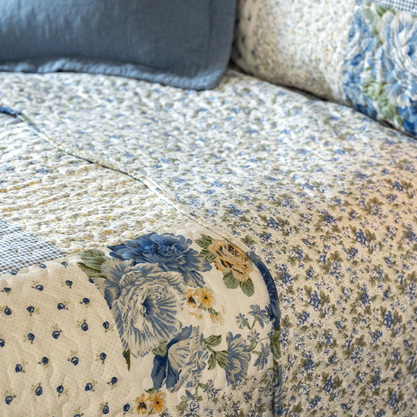 Melissa Blue Patchwork Bedspread