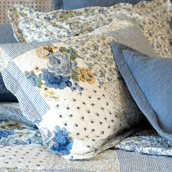 Melissa Blue Patchwork Bedspread