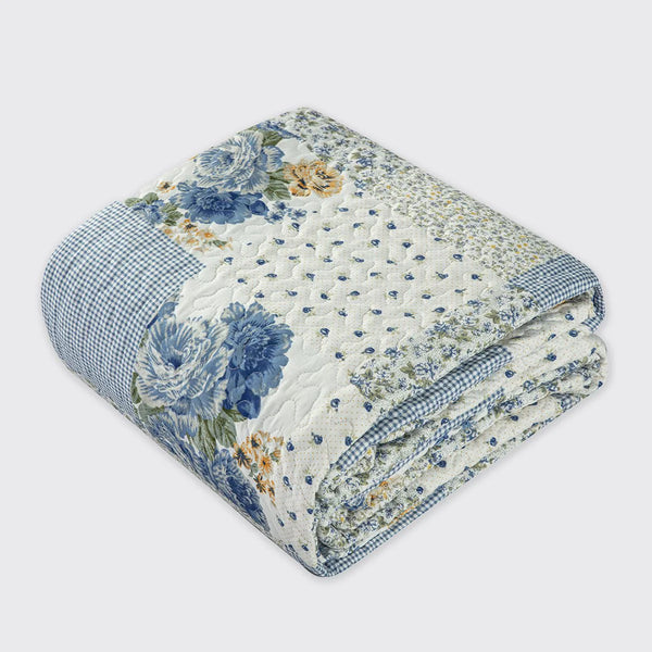 Melissa Blue Patchwork Bedspread