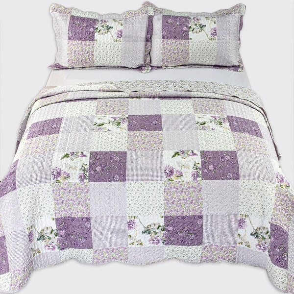 Melissa Lilac Patchwork Bedspread