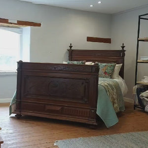 French Antique Bed in Oak - Video