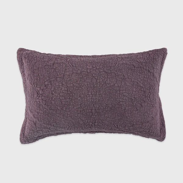 Stonewash Cotton Plum Pillowshams and Cushions