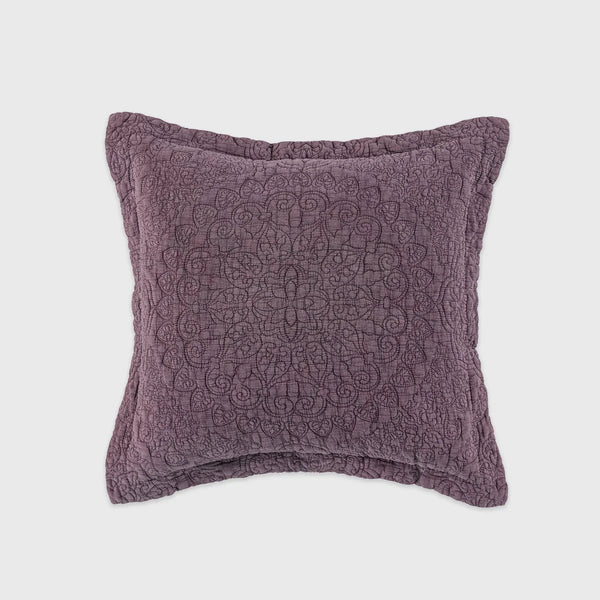 Stonewash Cotton Plum Pillowshams and Cushions