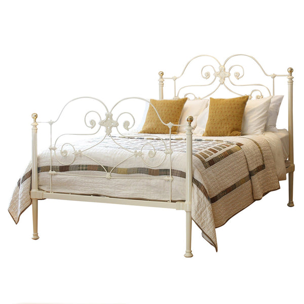 Cast Iron Antique Bed in Cream, MK271