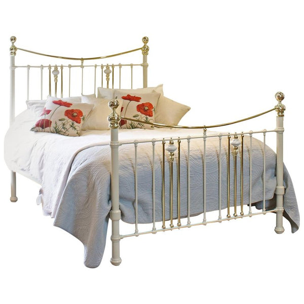 King Brass & Iron Bed in Cream MK157
