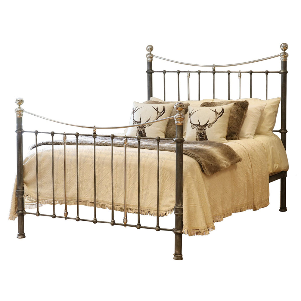 King Bed in Charcoal & Nickel MK241