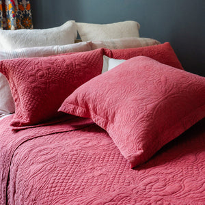 Stonewash Cotton Terracotta Pillowshams and Cushions