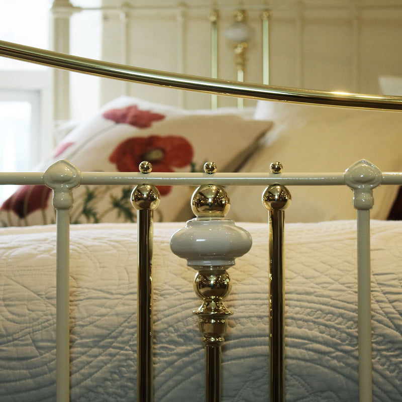 King Brass & Iron Bed in Cream MK157